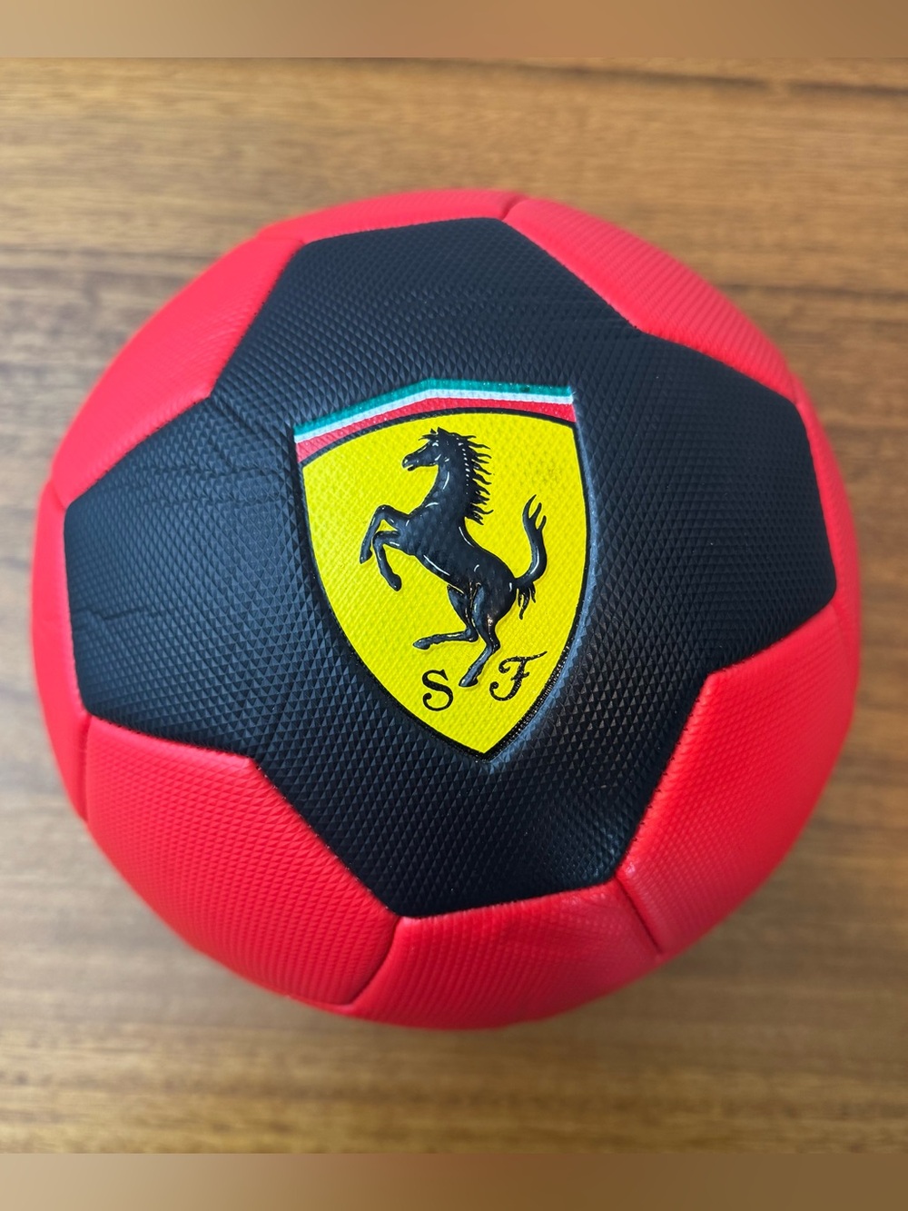 Scuderia Ferrari red and black soccer ball